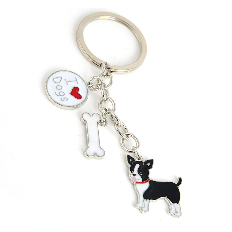 Jack Russell Terrier Key Chains For Women Men Alloy Metal Dog Pendant Key Ring Car Keychain Bag Charm Keyring gifts