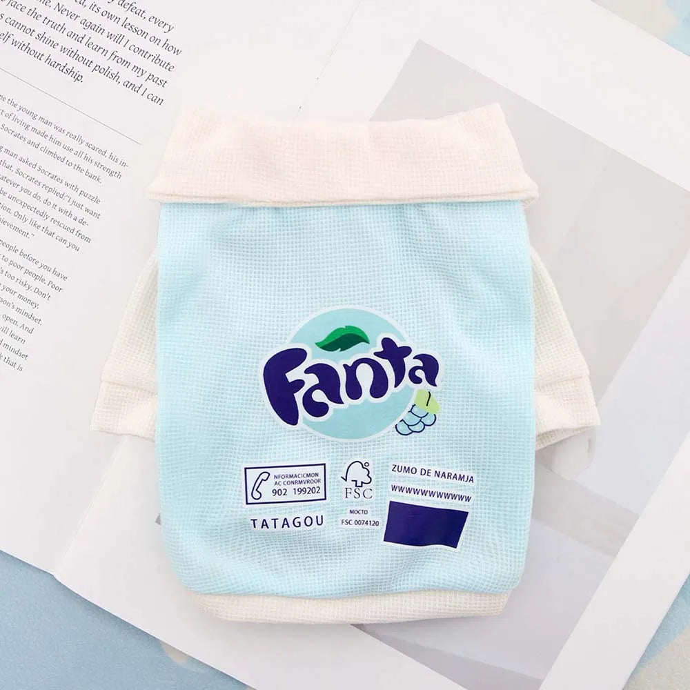 New Spring and Autumn Cat and Dog Pet Universal Cartoon Polo Shirt, Simple Clothes, Fruit Soda, Cute, Western Style, Comfortable