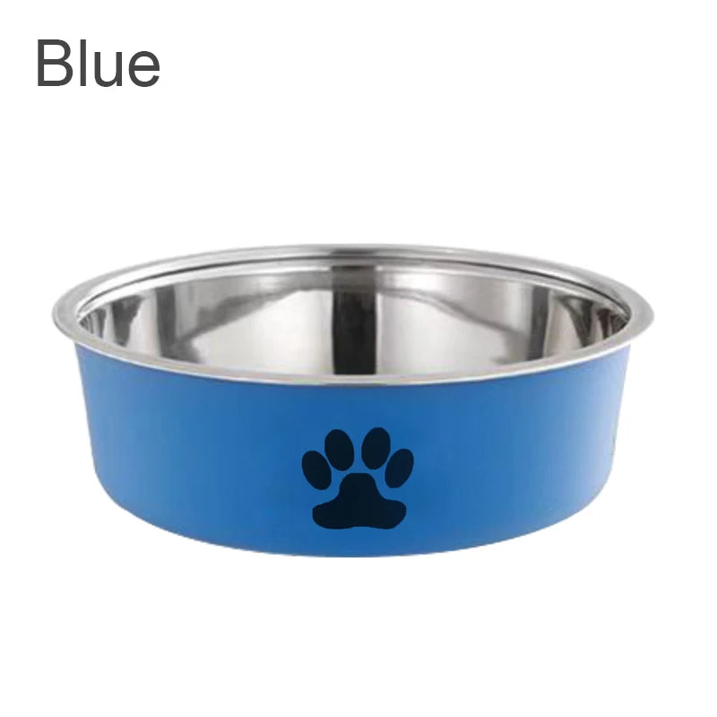Dog Water Bowl with Non-Slip Rubber Base And Small Cats And Dogs Drinking Water Feeding Pet Bowl Stainless Steel Pet Food Bowl
