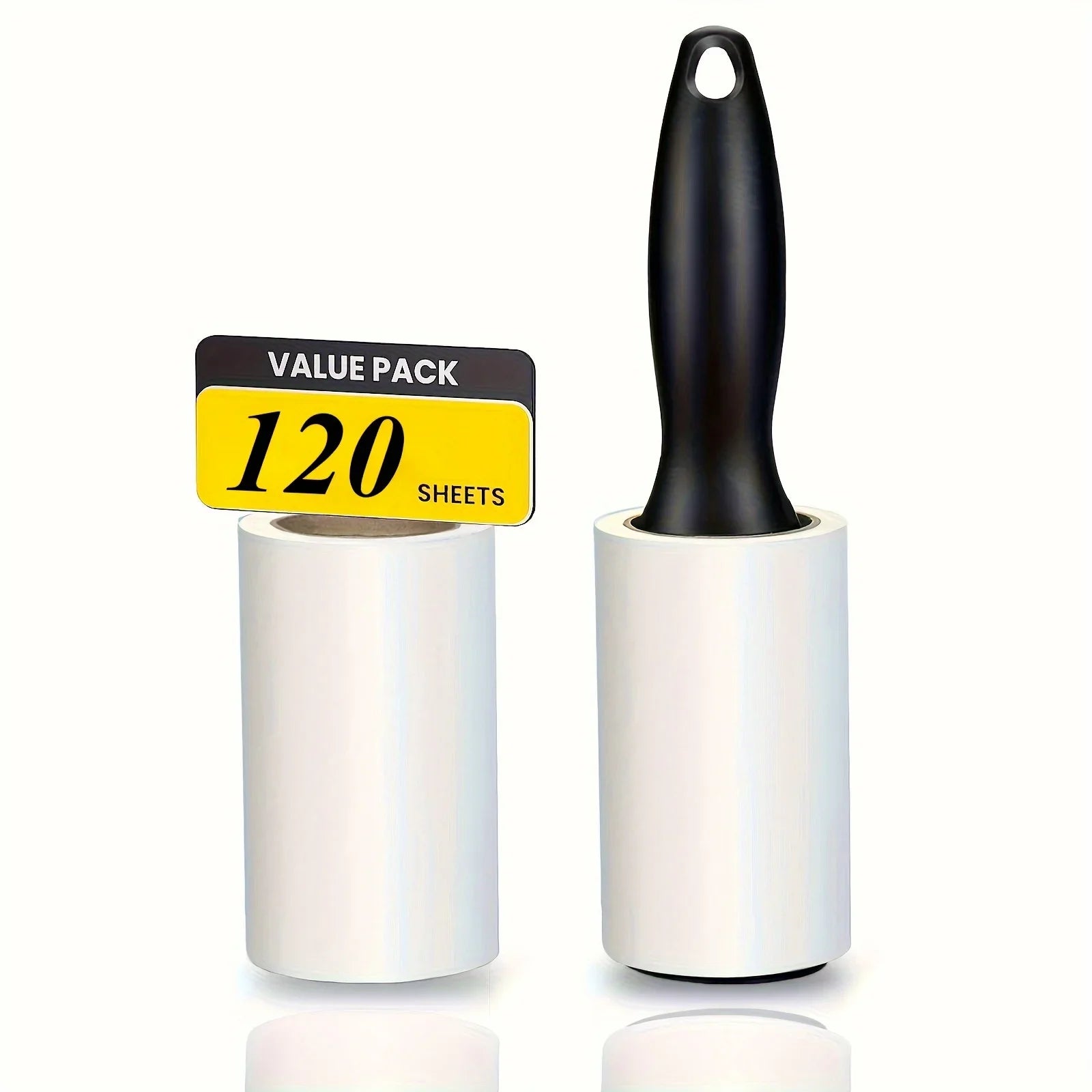 Reusable Lint Roller for Pet Hair - Sticky Adhesive Dust Remover for Furniture Clothes, Household Cleaning Tool with Handle (120