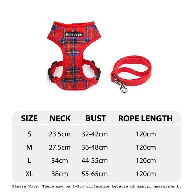 Durable Lattice Pet Harness Leash Set for Dogs 120cm Walking Exercise Vest Strap Traction Anti Lost Small Medium Dog Accessories