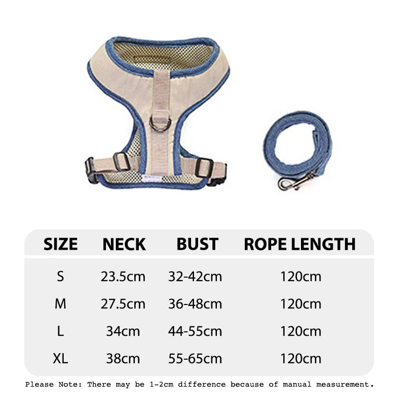 Durable Lattice Pet Harness Leash Set for Dogs 120cm Walking Exercise Vest Strap Traction Anti Lost Small Medium Dog Accessories