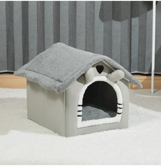 Foldable Pet House Removable Washable Cat House Puppy Cave Sofa Pet Bed House for Extra Small Dogs and Small and Medium Cats