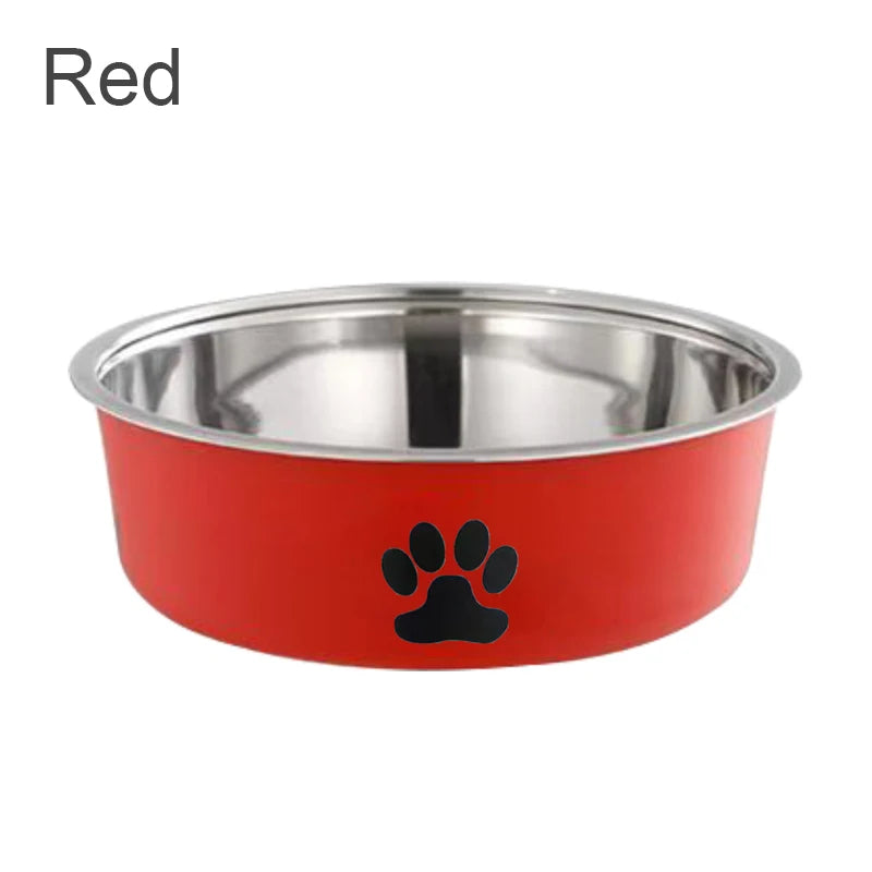 Dog Water Bowl with Non-Slip Rubber Base And Small Cats And Dogs Drinking Water Feeding Pet Bowl Stainless Steel Pet Food Bowl