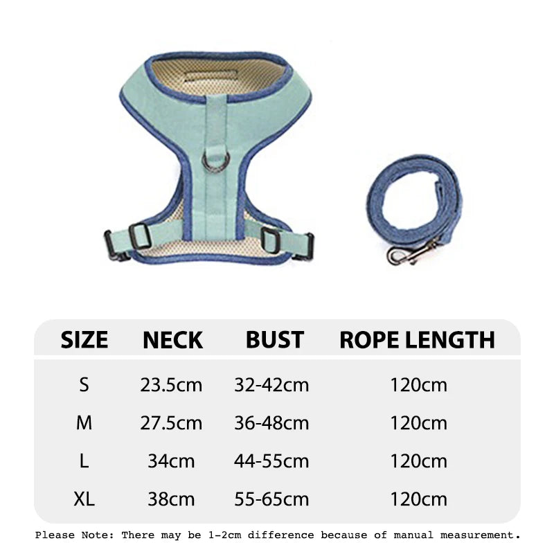 Durable Lattice Pet Harness Leash Set for Dogs 120cm Walking Exercise Vest Strap Traction Anti Lost Small Medium Dog Accessories