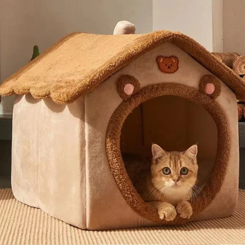 Foldable Pet House Removable Washable Cat House Puppy Cave Sofa Pet Bed House for Extra Small Dogs and Small and Medium Cats