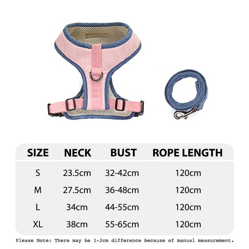 Durable Lattice Pet Harness Leash Set for Dogs 120cm Walking Exercise Vest Strap Traction Anti Lost Small Medium Dog Accessories