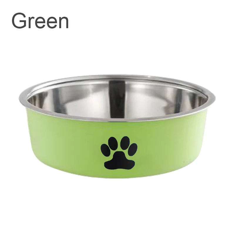 Dog Water Bowl with Non-Slip Rubber Base And Small Cats And Dogs Drinking Water Feeding Pet Bowl Stainless Steel Pet Food Bowl